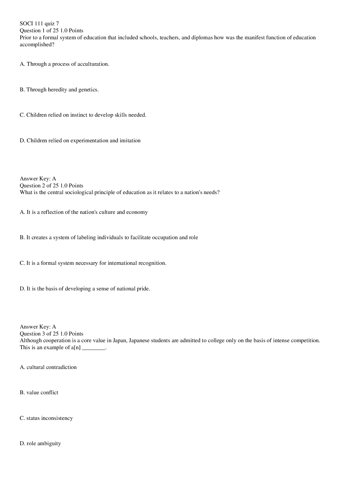 Preview image of SOCI 111 QUIZ 7 document